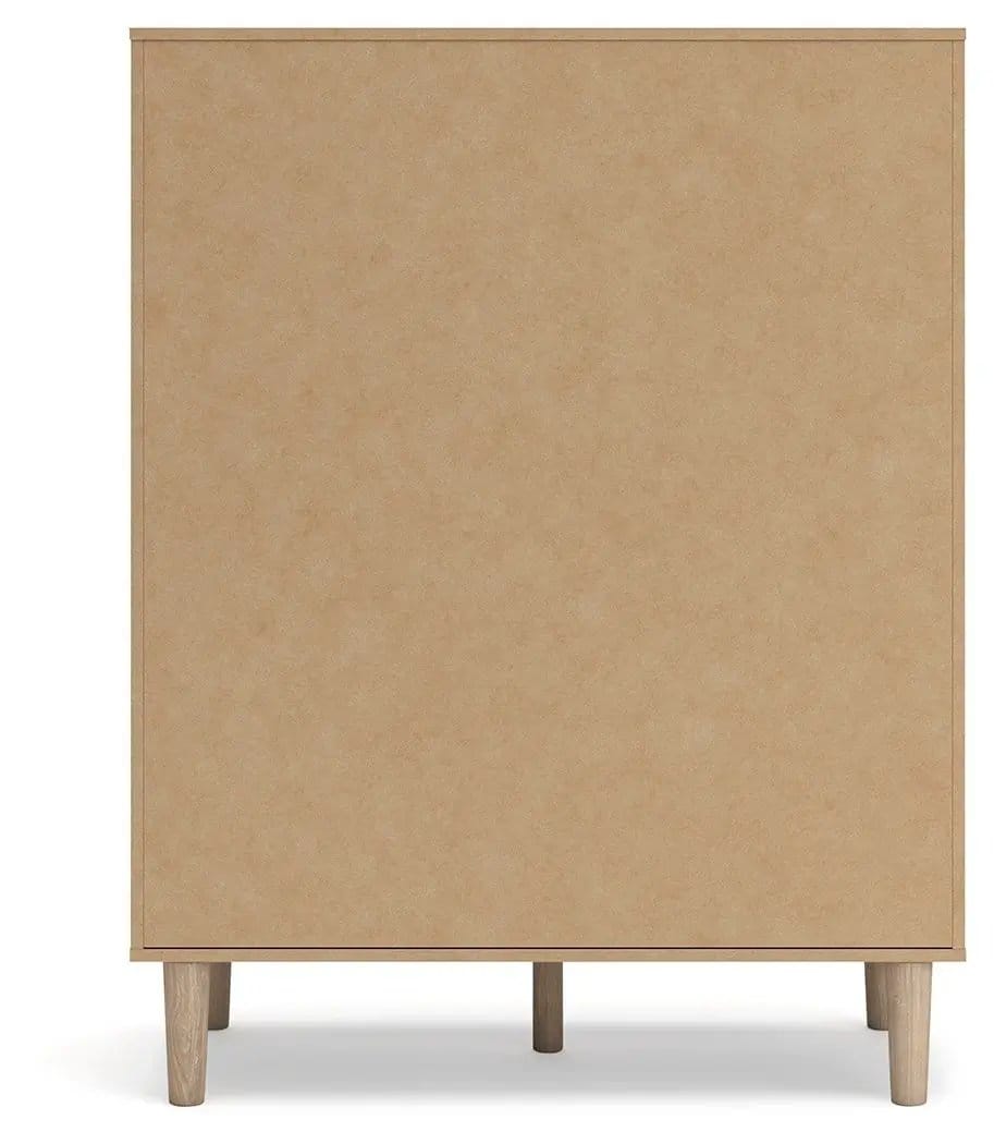 Cielden Five Drawer Wide Chest | 40.71 x 19.69 x 52.48 in | Engineered Wood & Linen | Two-Tone