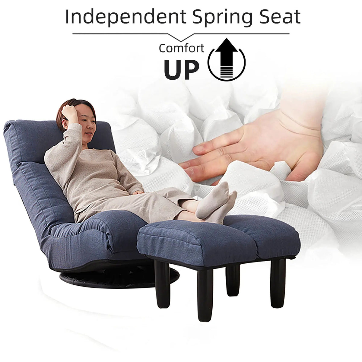 Adjustable Reclining Floor Chair | Metal Frame | Folding