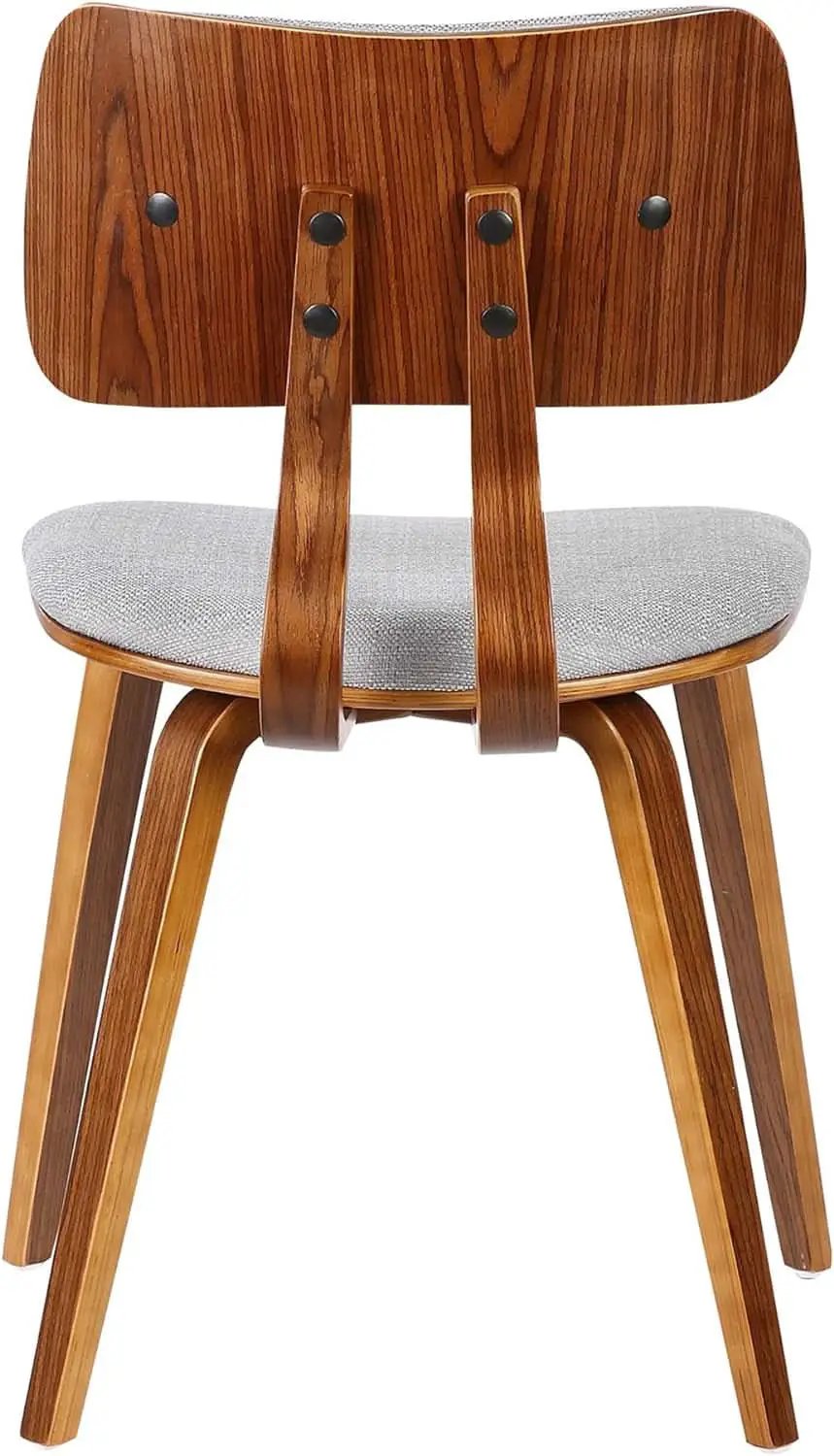 Jaguar Mid Century Modern Dining Chair Grey Fabric Walnut from PriceLows™