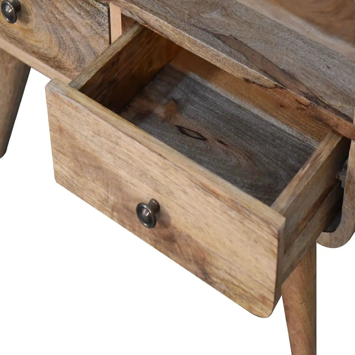 Mini Curved Media Unit - Media Chest | 23.62 x 11.81 x 17.72 in | Mango Wood | Oak