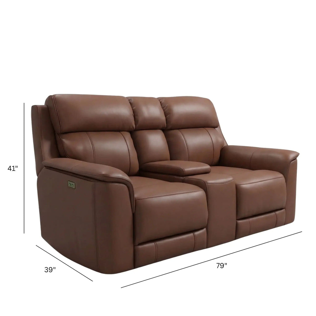 Oslo Dual Power Reclining Loveseat With Console | 2 Pieces | Living Room Furniture | Living Room