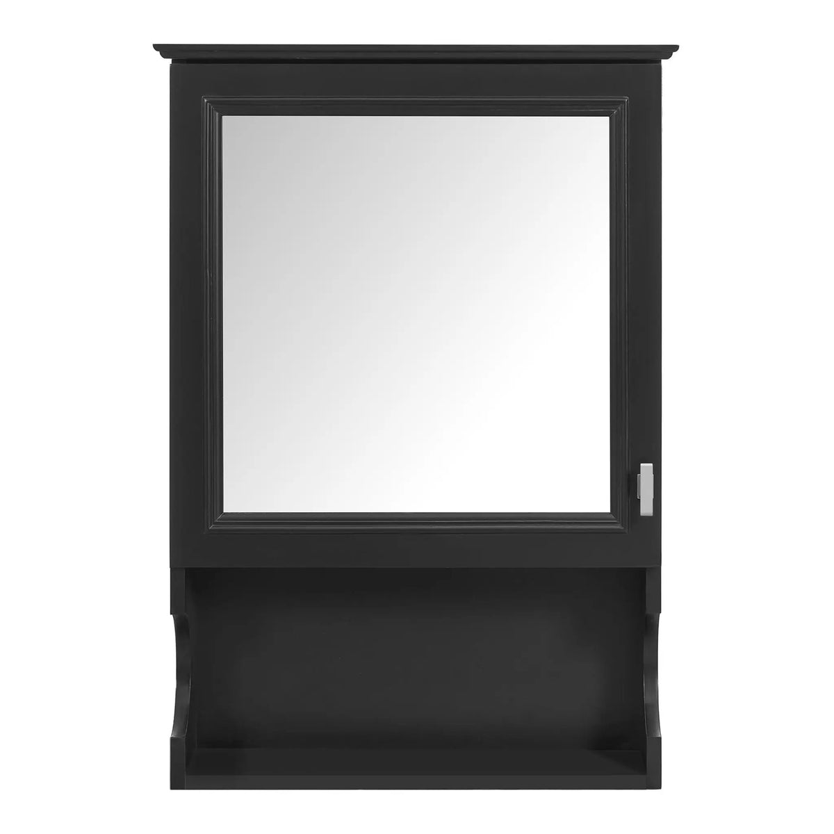 Half-Moon Wall Mounted Bathroom Cabinet | Mirror | Soft Closing Hinges | Open Shelving