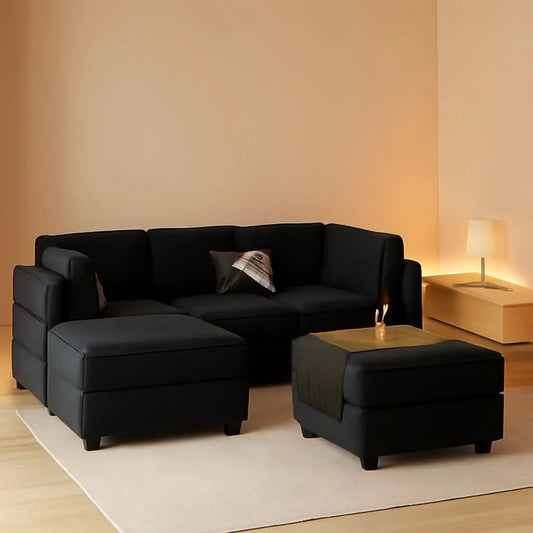Modular Velvet Sectional Sofa With Chaise For Living Room from PriceLows™