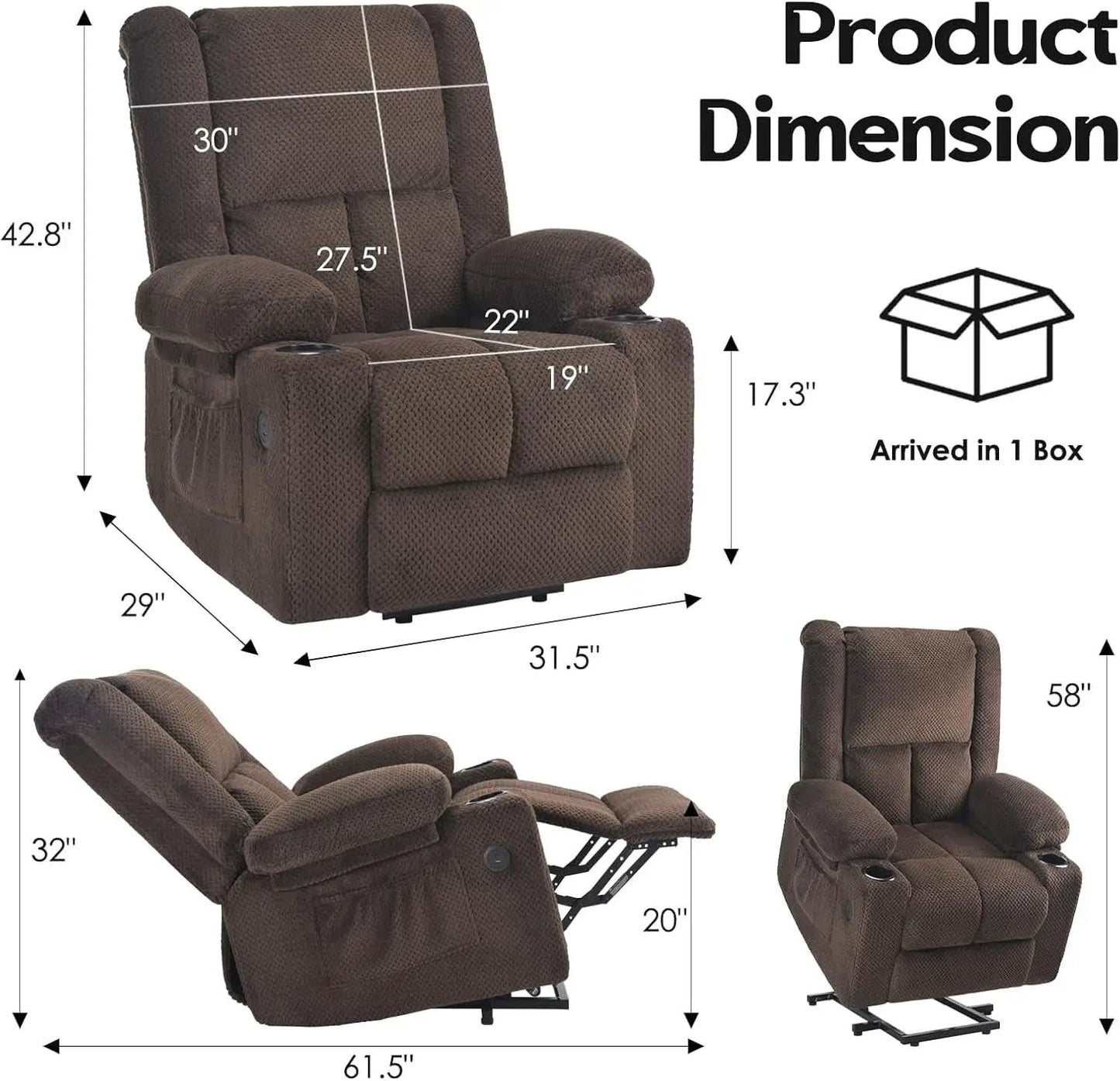 Power Lift Recliner Chair With Massage And Heat For Elderly from PriceLows™