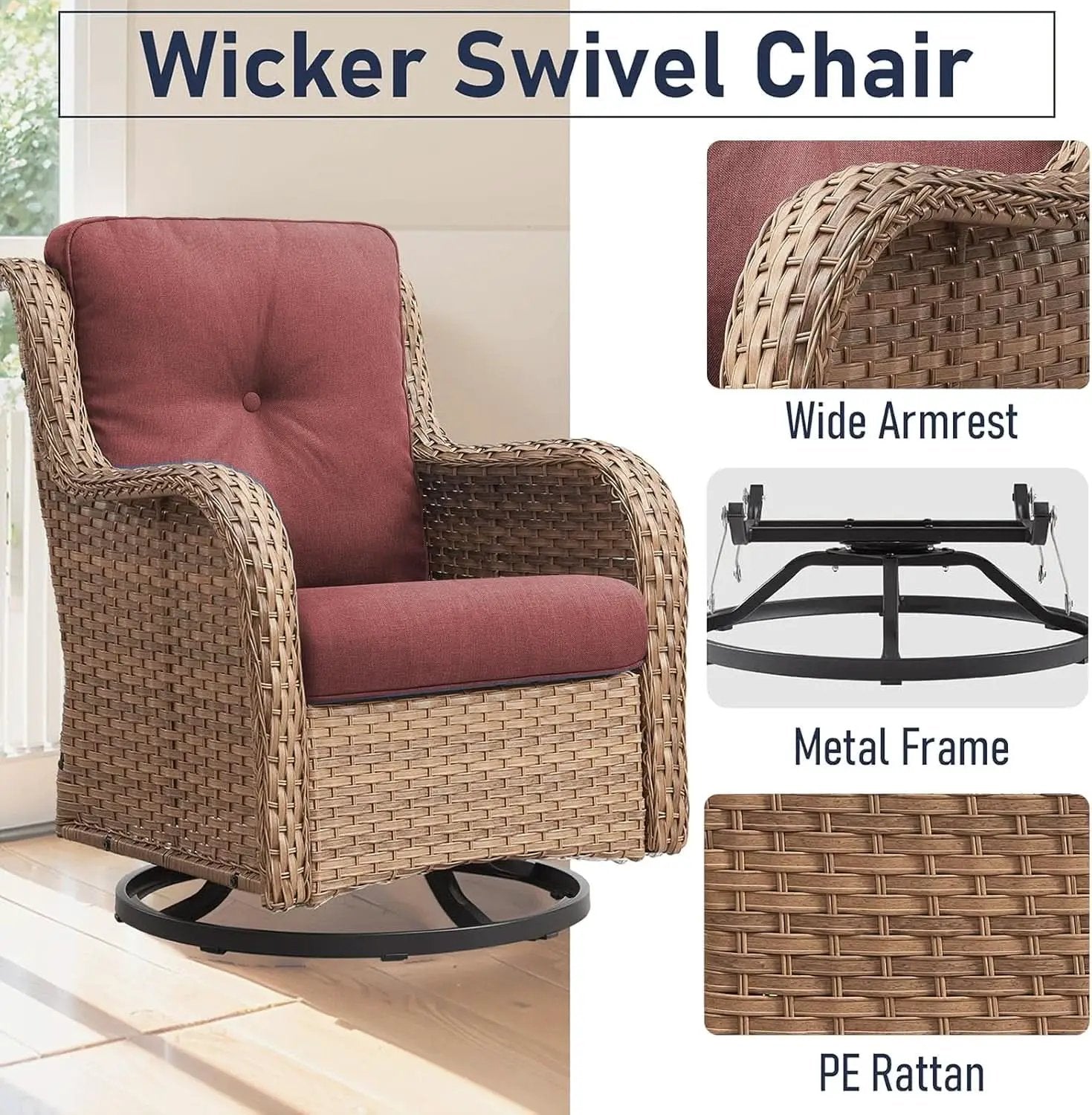 11 Piece Outdoor Furniture Set with Swivel Rocker Chairs from PriceLows™