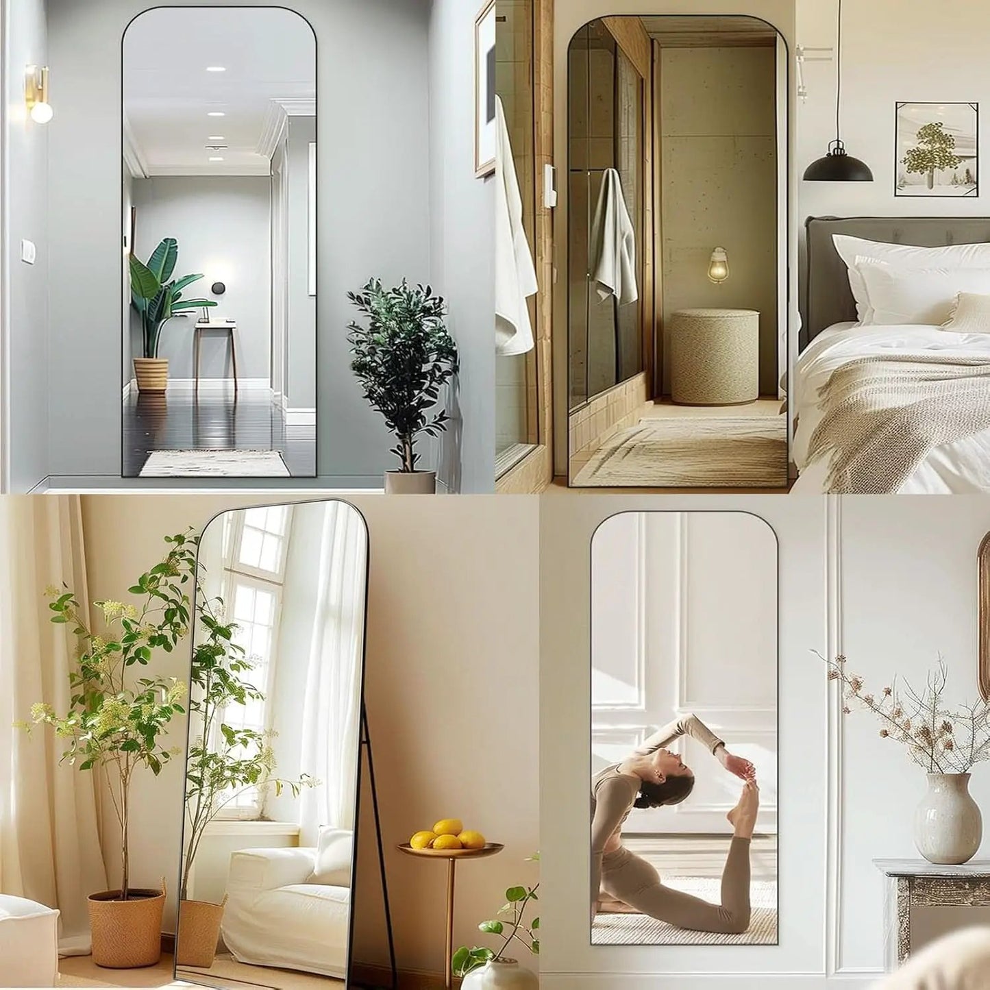 71 Inch Black Oversized Full Length Arch Floor Mirror from PriceLows™