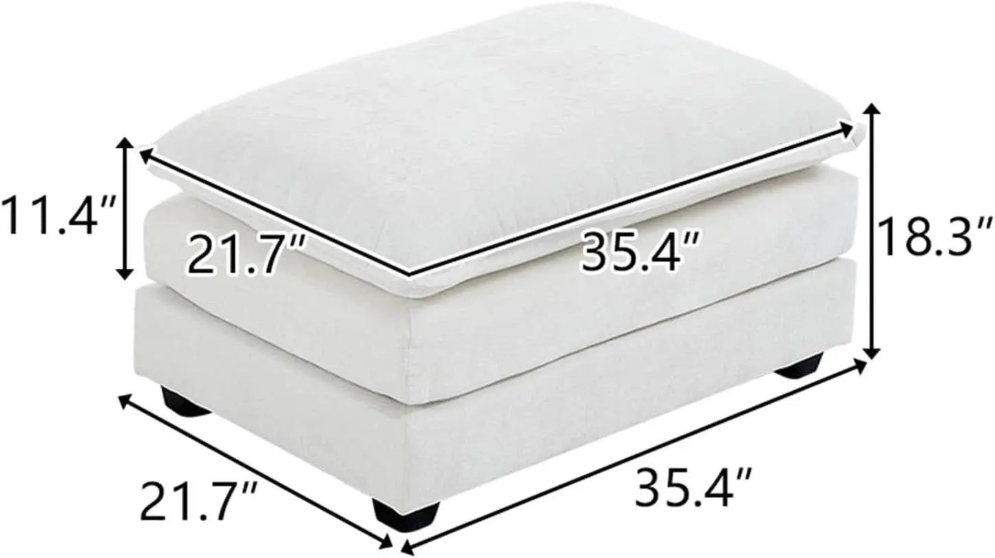 36.6 Inch Cream Ottoman Living Room Furniture Luxurious from PriceLows™