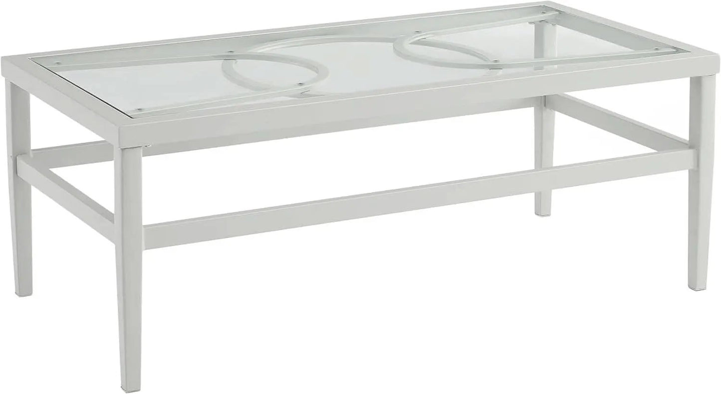 2 Piece Outdoor Coffee Table And Loveseat Set Gray Frame Creme Cushions from PriceLows™
