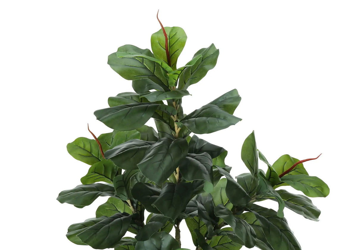 47 Inch Artificial Fiddle Tree | 72 Real Touch Leaves | Indoor Faux Floor Plant | Potted