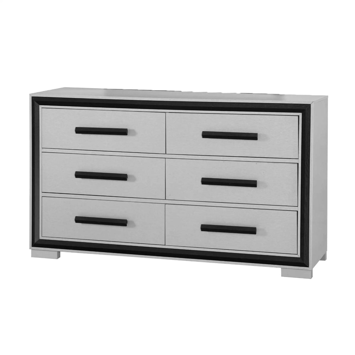 Adelaide Dresser With Sleek Finish And Drawer Pulls | 60 x 16.5 x 33.7 in | Solid Wood | Bedroom