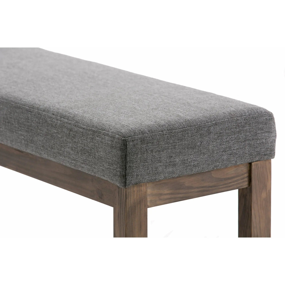 Milltown Upholstered Ottoman Bench | Driftwood Solid Wood Base | Versatile Design | 44.5 Inch Width