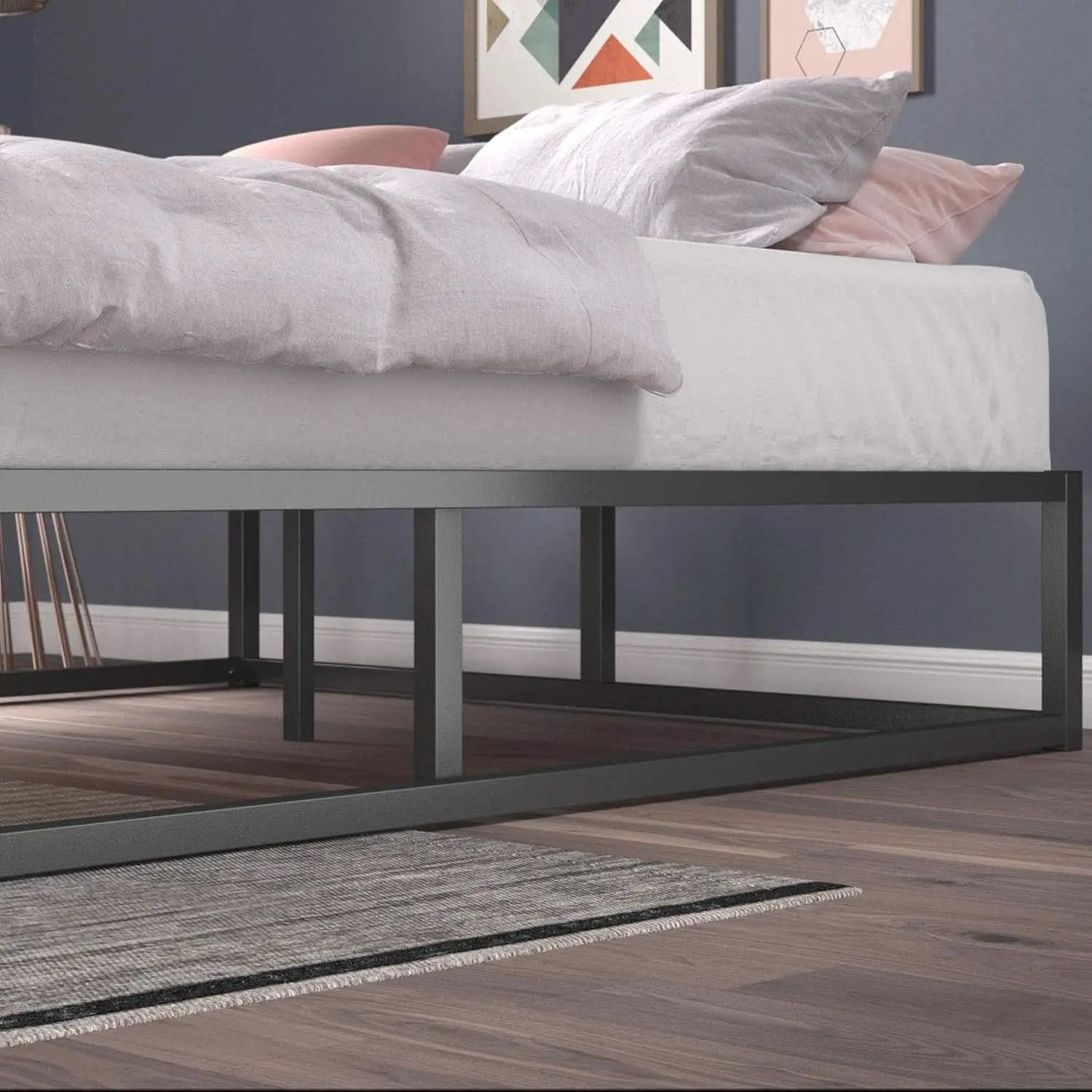 Full Size Platform Bed Frame No Box Spring Slats Included from PriceLows™