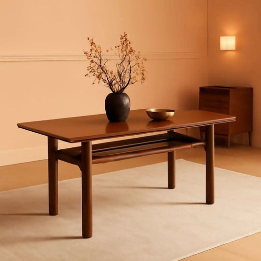 63 Inch Walnut Dining Table With Heavy Duty Legs Farmhouse from PriceLows™