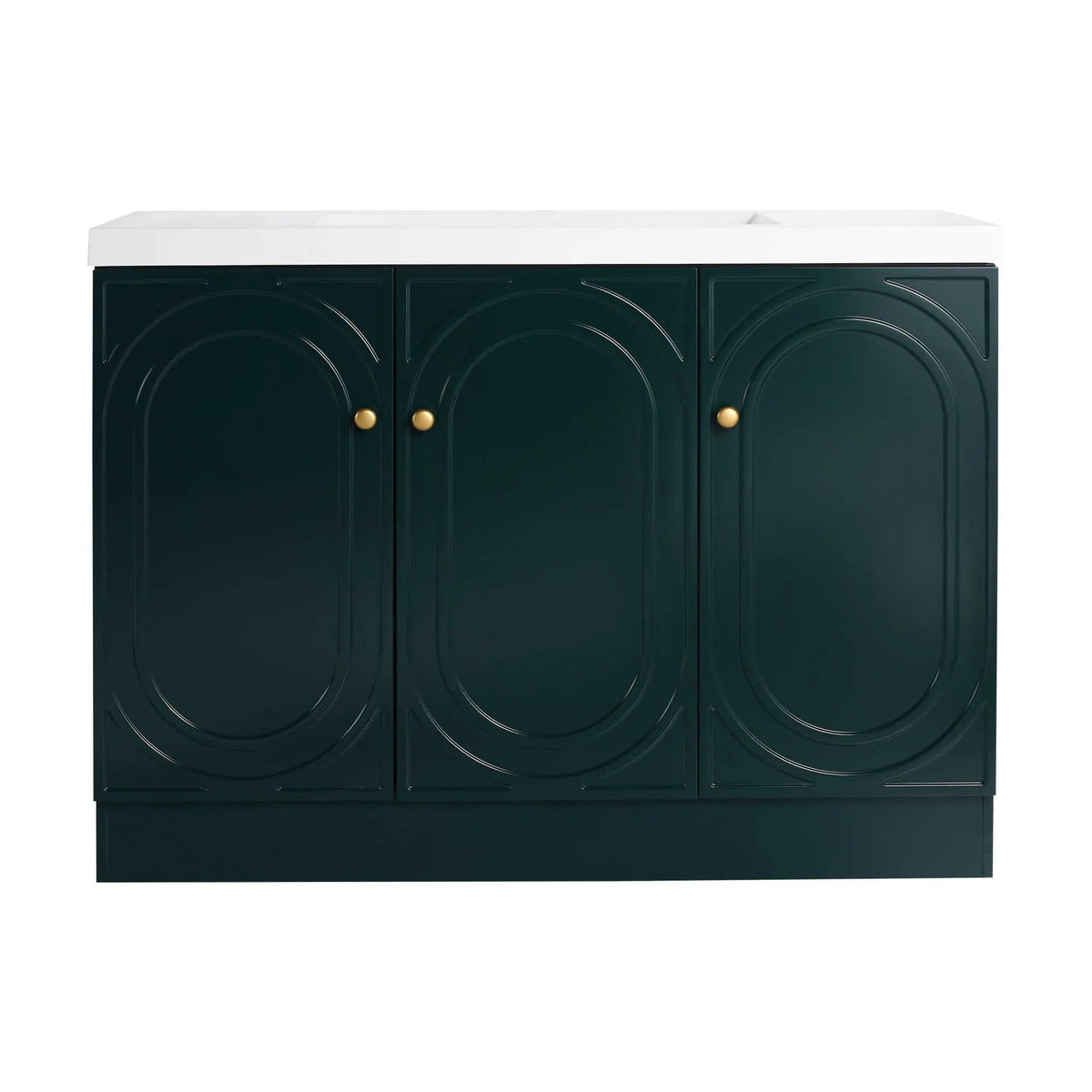 Contemporary Freestanding Bathroom Vanity With Resin Sink & Soft-Close Cabinet Doors | 7 Pieces | Stainless Steel & Plywood | Bathroom