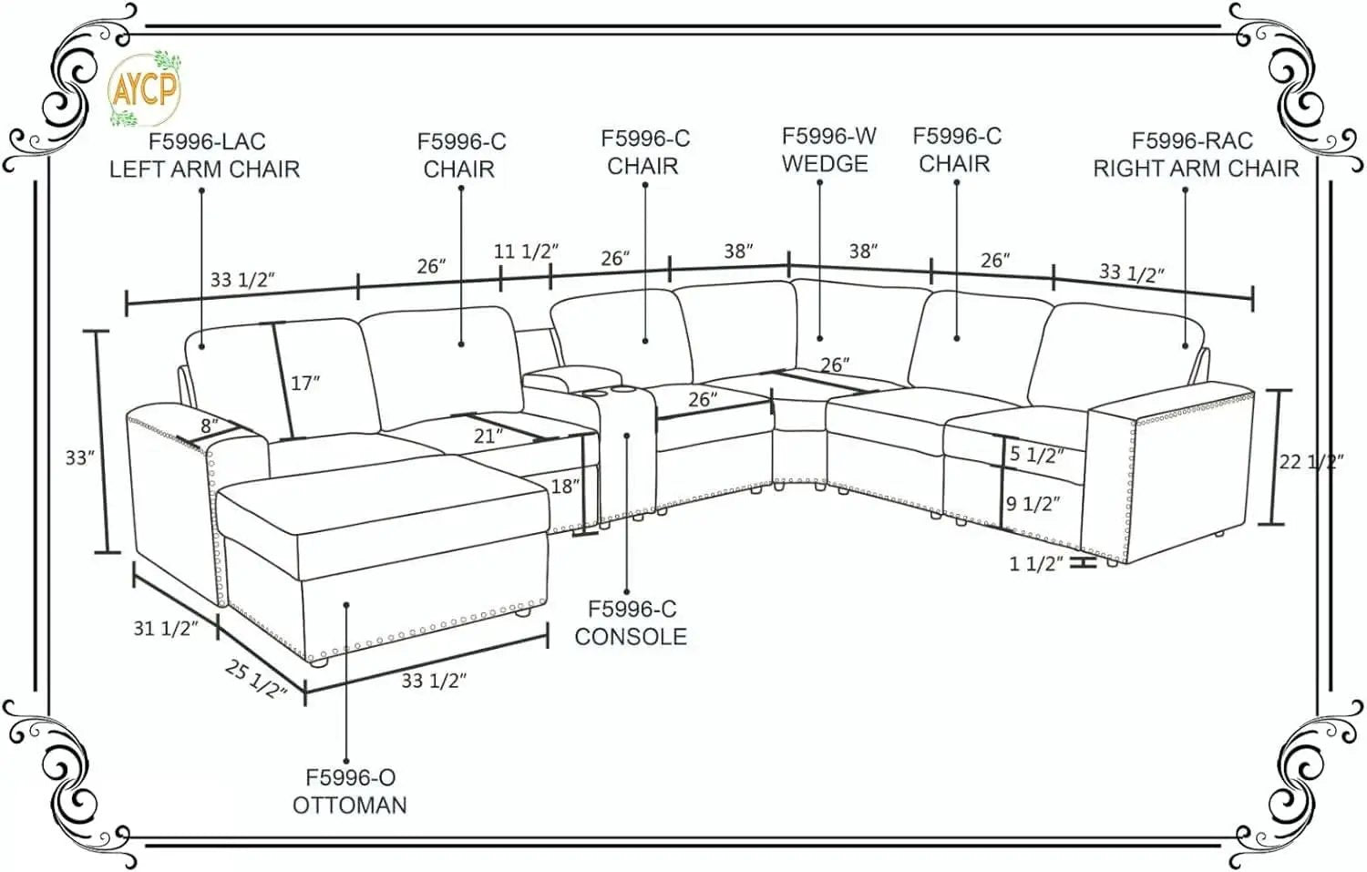 Flannel Modular Sectional Sofa With USB Ports Grey from PriceLows™