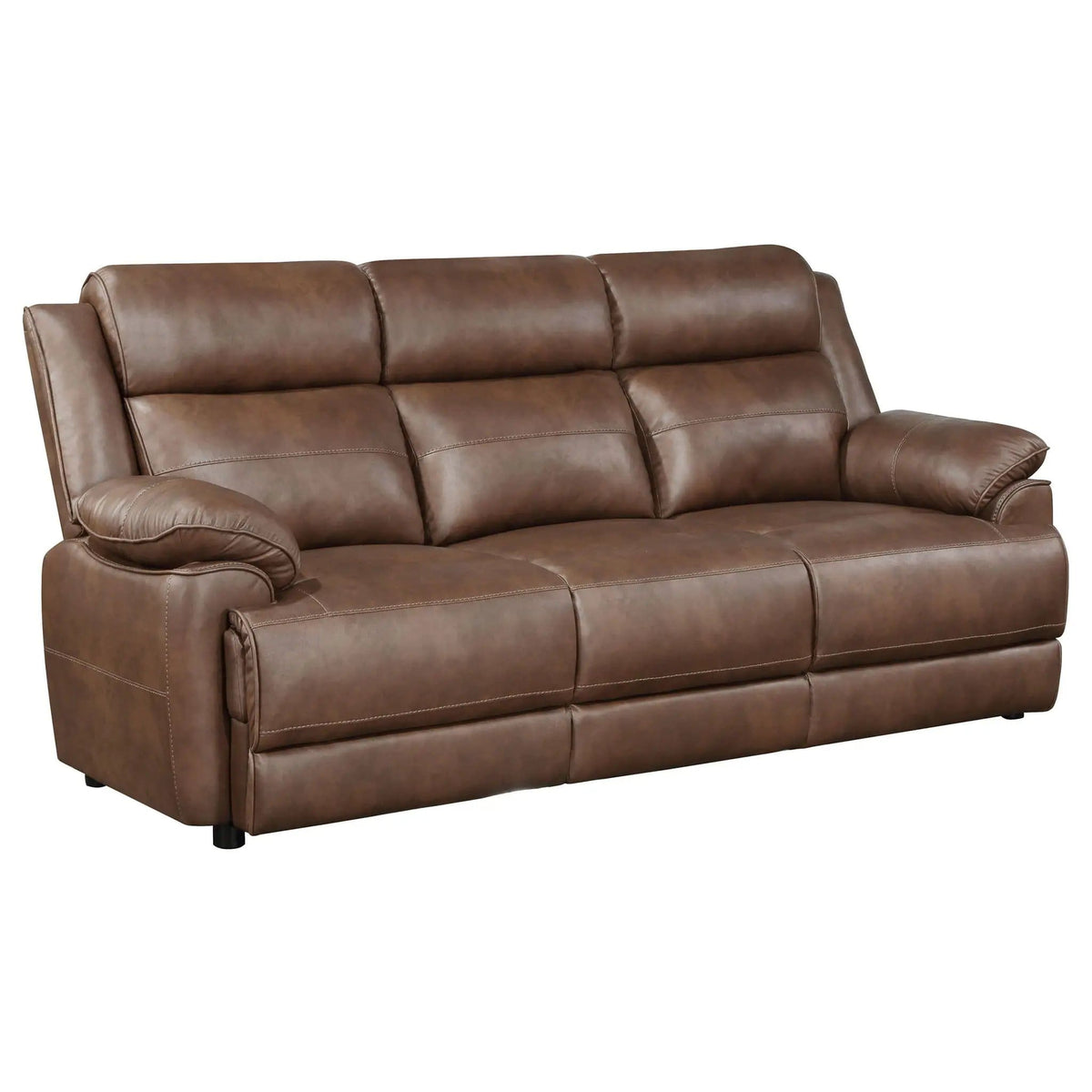 Ellington 2-piece Upholstered Padded Arm Sofa Set | 2-Piece Set | Faux Leather | Dark Brown