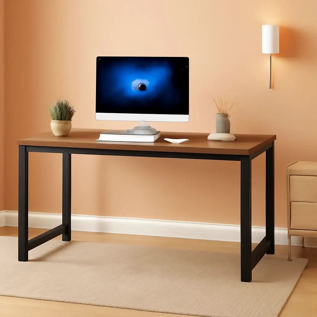 55 Inch Computer Desk Rustic Brown For Home Office from PriceLows™
