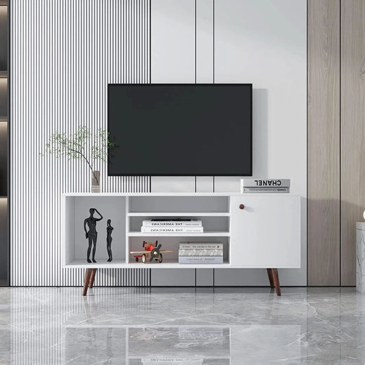Farmhouse TV Stand for 65 Inch TVs With Storage Cabinet from PriceLows™