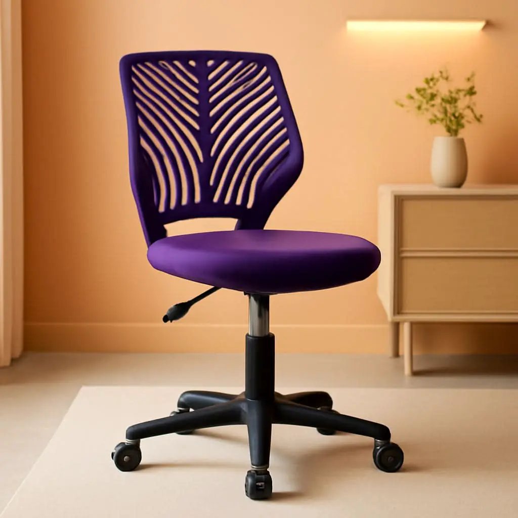 Purple Adjustable Desk Chair With Lumbar Support Swivel from PriceLows™