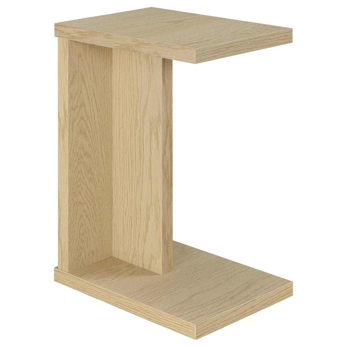Clower Engineered Wood C-Shaped Sofa Side Table | 15.75 x 11.5 x 23.5 in | Engineered Wood & Veneer | Light Oak