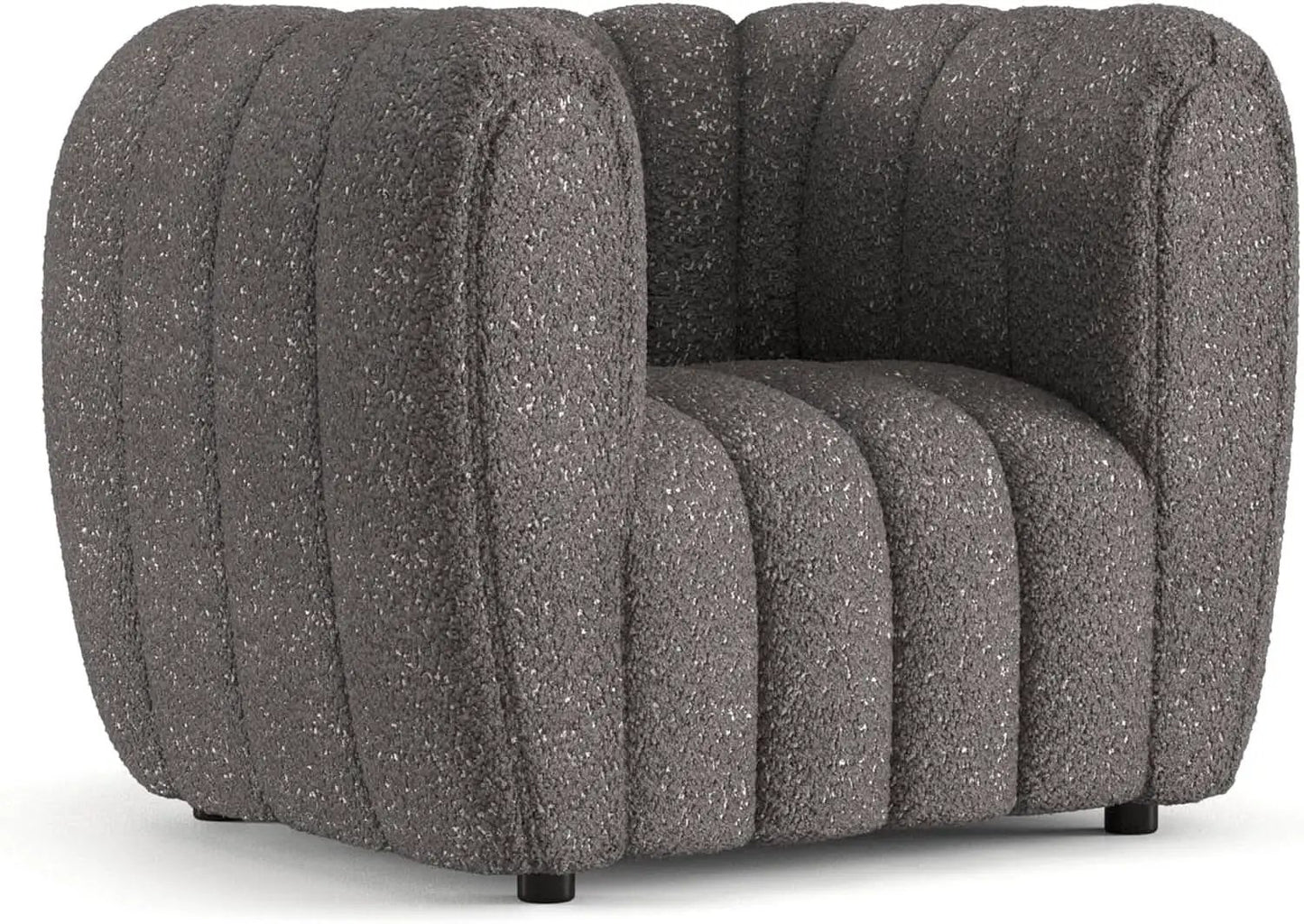 Charcoal Gray Vertical Channel Tufted 3 Piece Sofa Set from PriceLows™