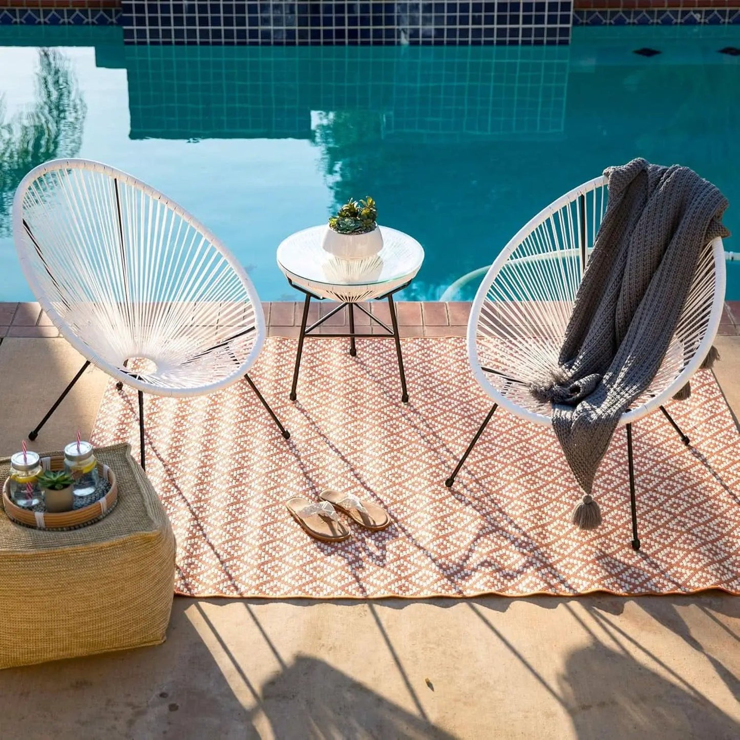Acapulco White All-Weather Outdoor 3-Piece Patio Set from PriceLows™