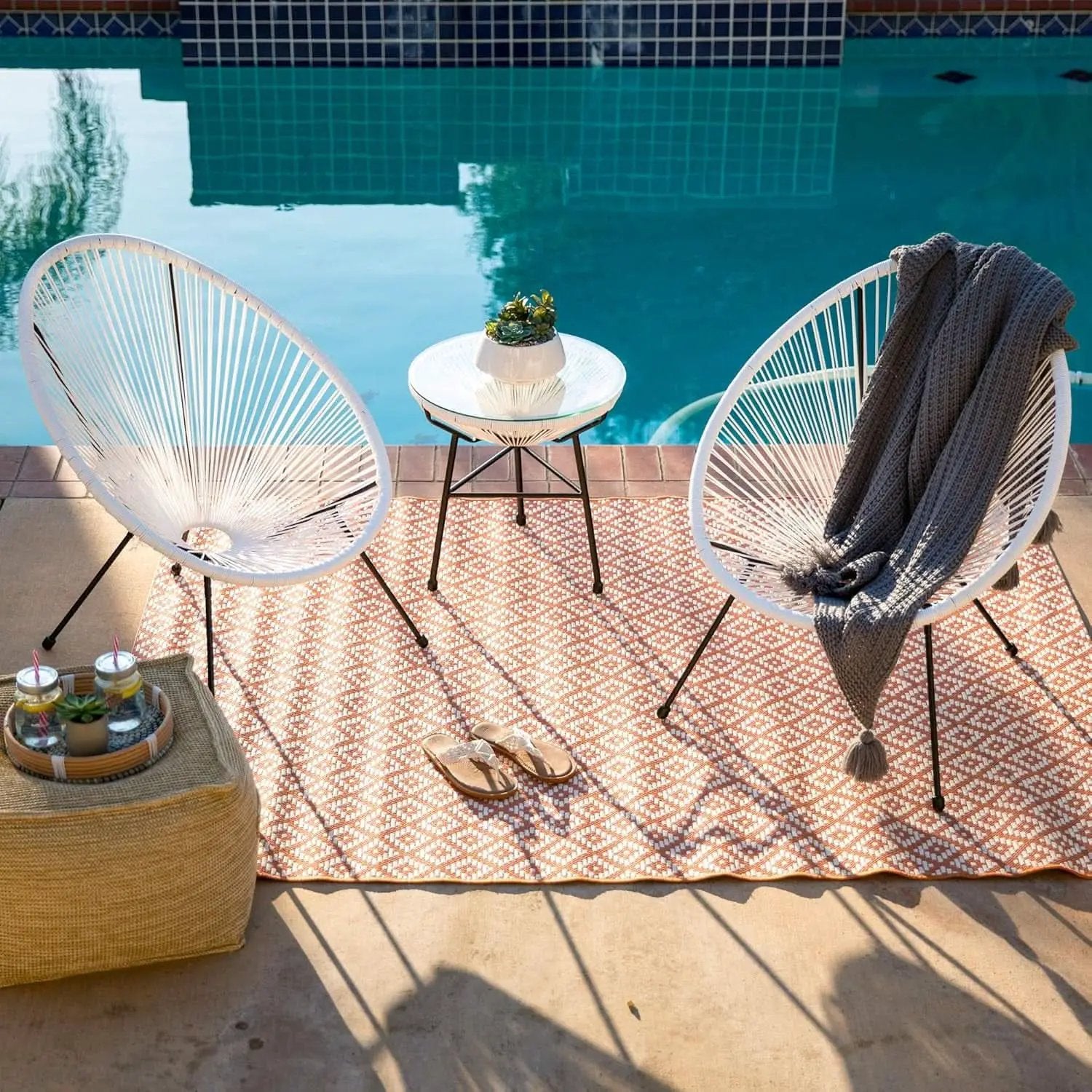 Acapulco White All-Weather Outdoor 3-Piece Patio Set from PriceLows™
