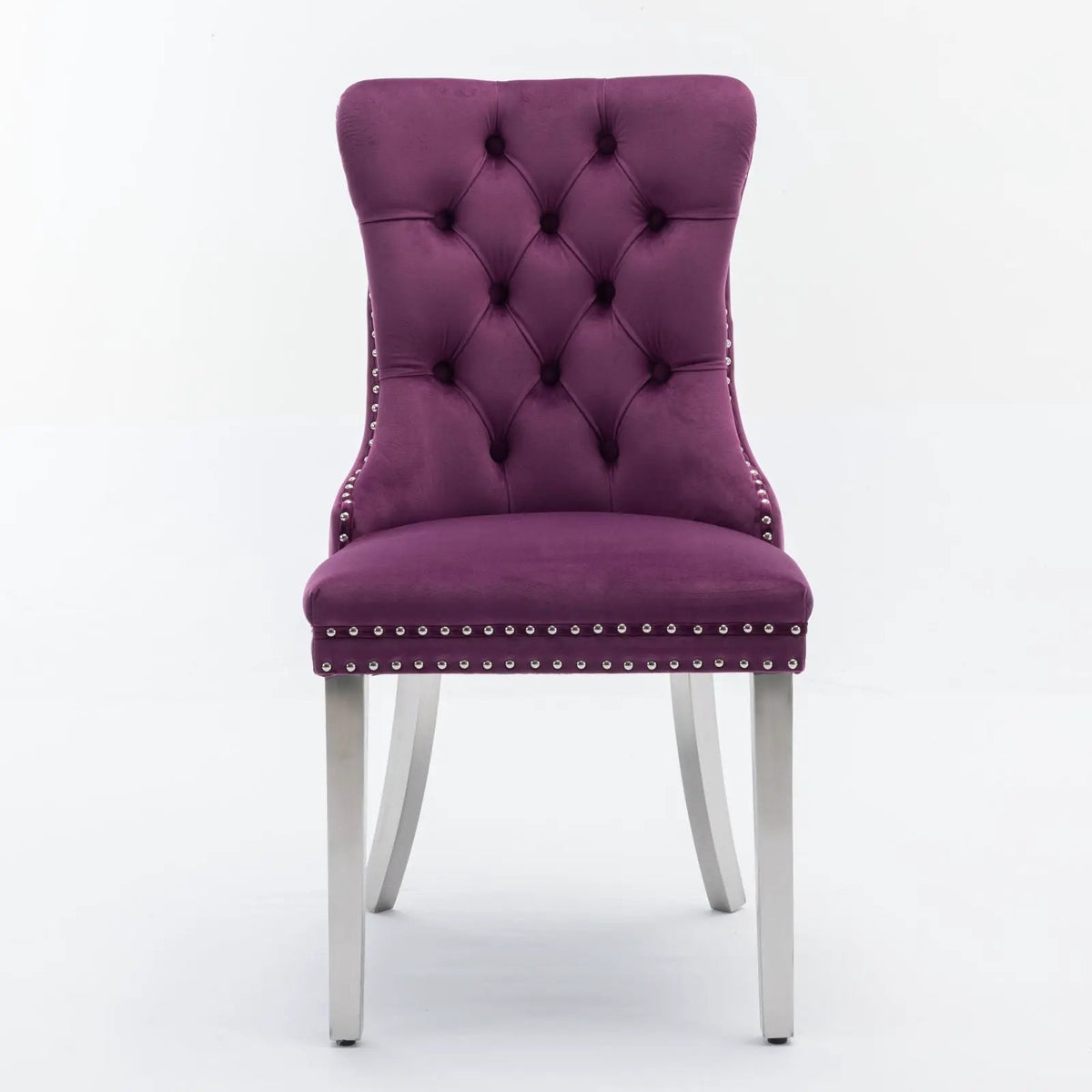 Dining Chair | Tufted Upholstery | Stainless Steel Legs | Set Of 2