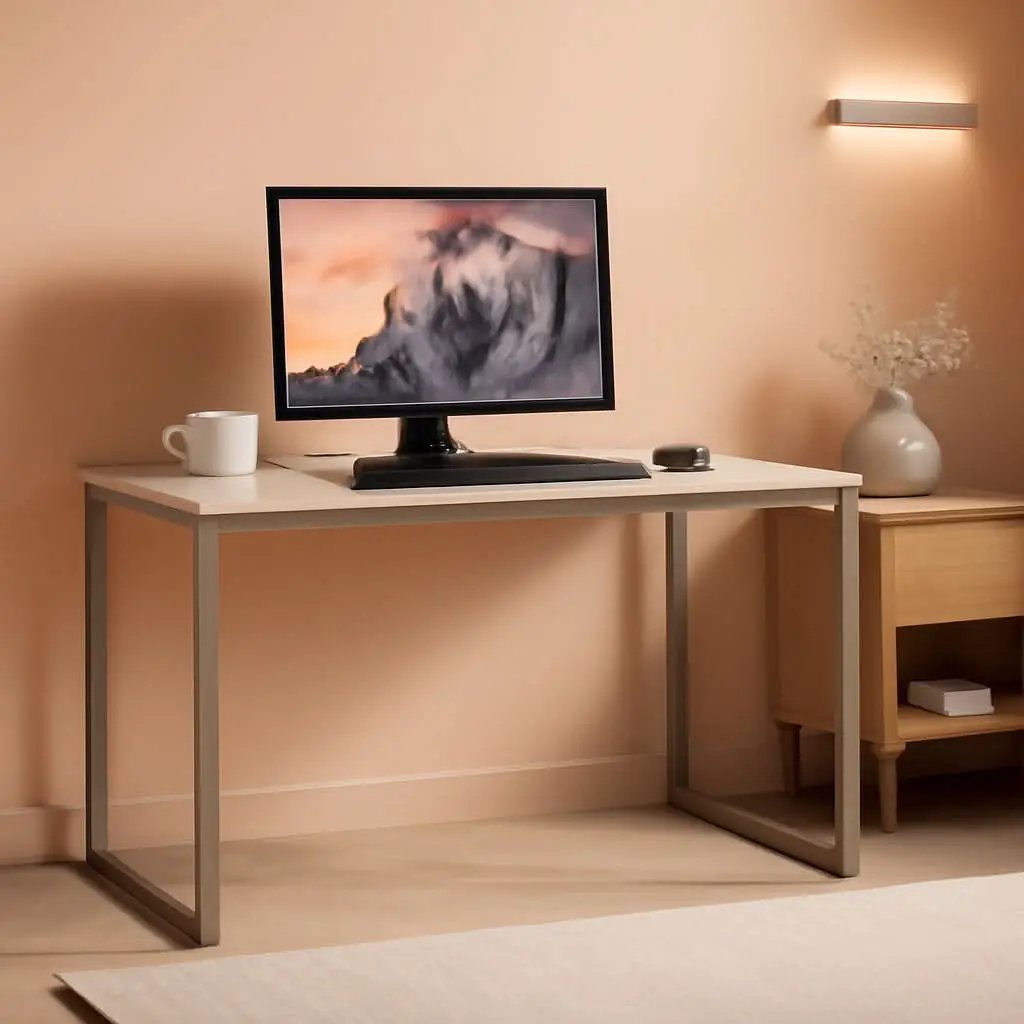 Maple 32 Inch Desk For Home Office With Steel Frame from PriceLows™