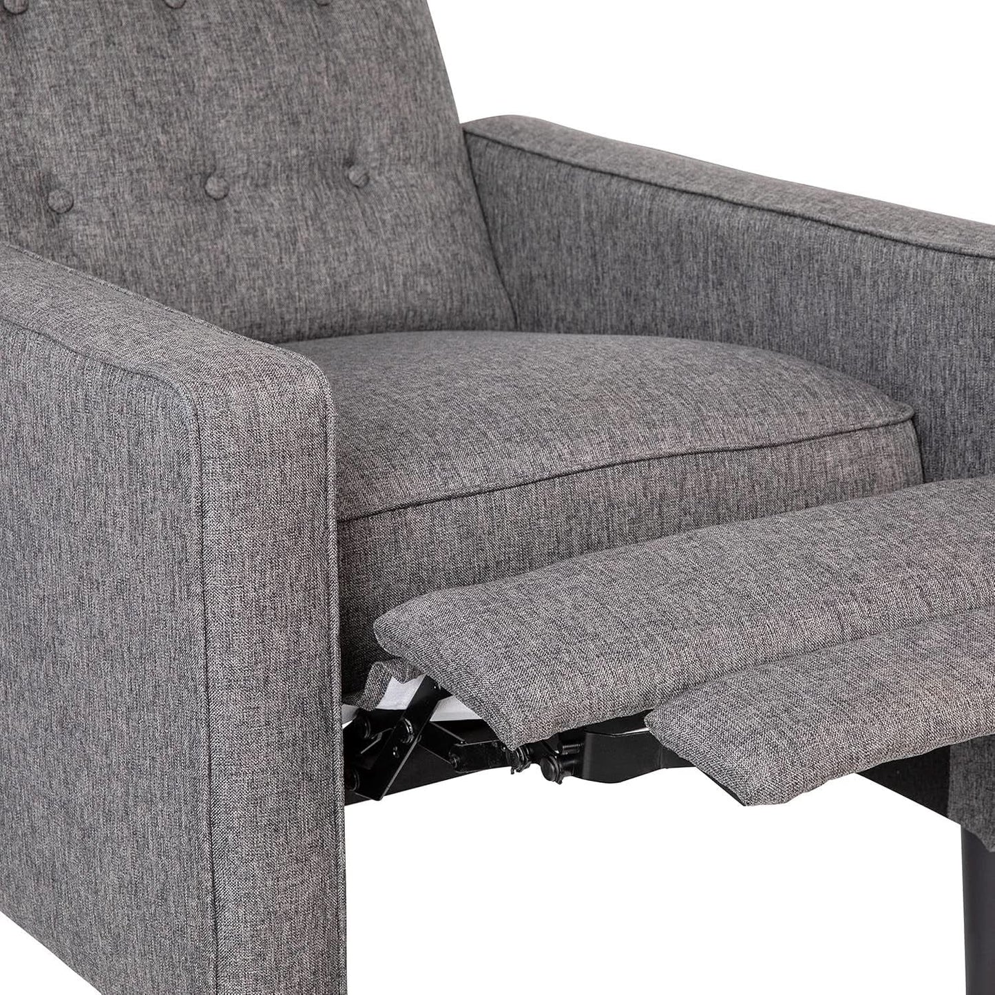 Ezra Pushback Recliner Gray Fabric Mid Century Modern from PriceLows™