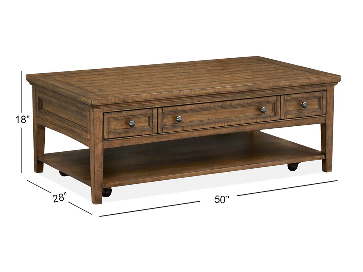 Bay Creek Rectangular End Table | Classic Styling | 26 Inch Width | Stunning Hardware