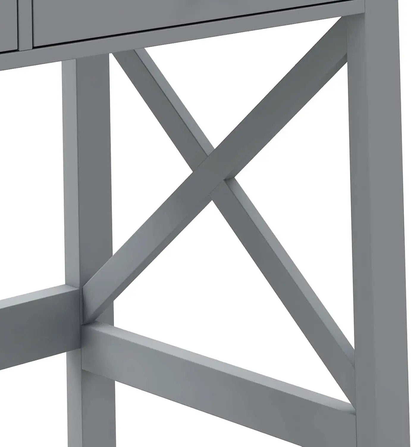 Home Office Desk Grey With Two Drawers Computer Table from PriceLows™