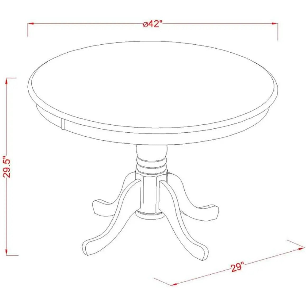Round Dining Table With Pedestal Legs In Rich Color Finish from PriceLows™