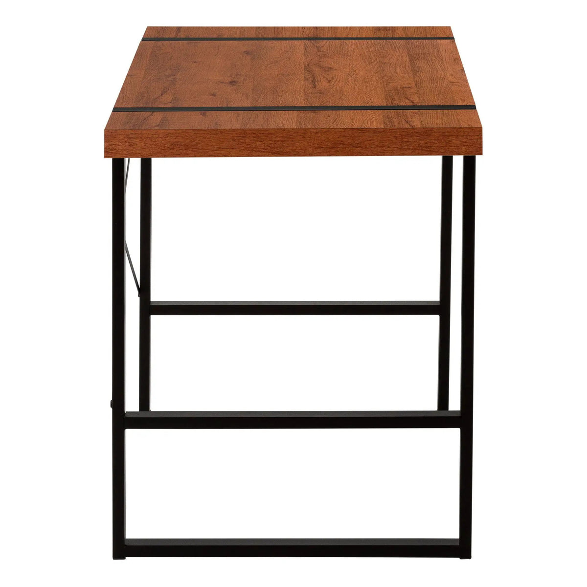 Industrial Design Computer Desk | 49 Inch Width | Thick-Panel Desktop | X-Shaped Metal Bar
