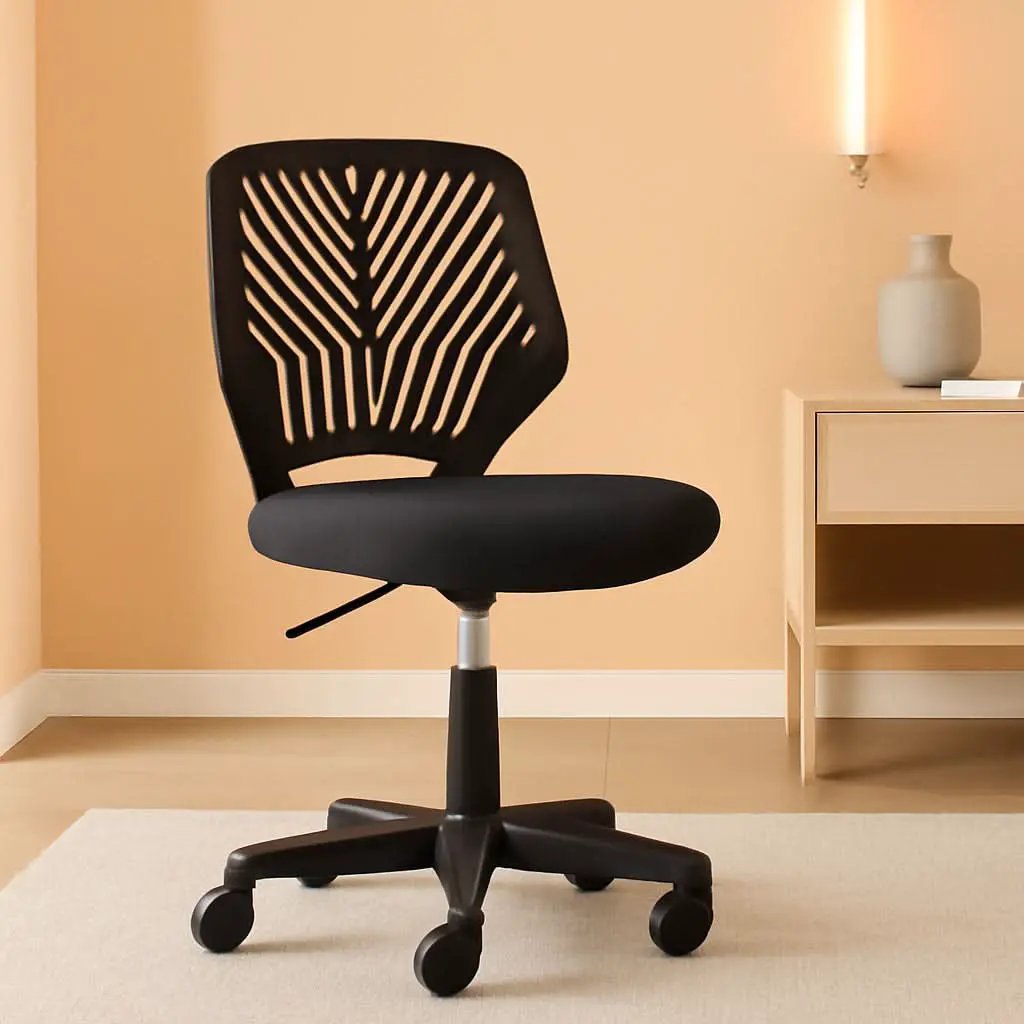 Low Back Armless Desk Chair With Lumbar Support Black from PriceLows™