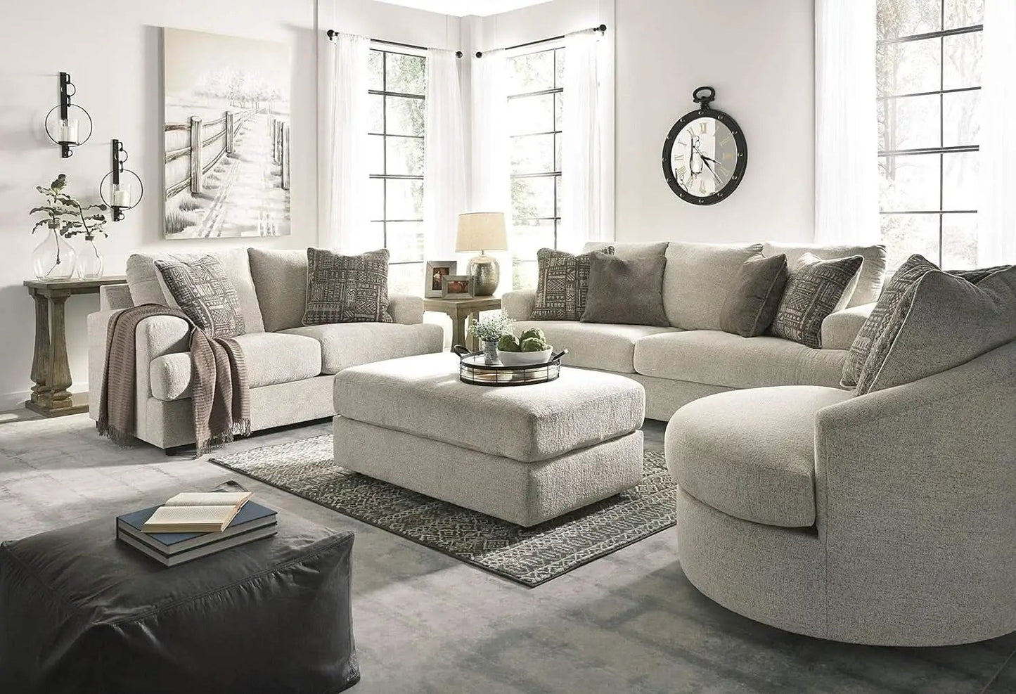 Soletren Oversized Ottoman Off White Modern Furniture from PriceLows™
