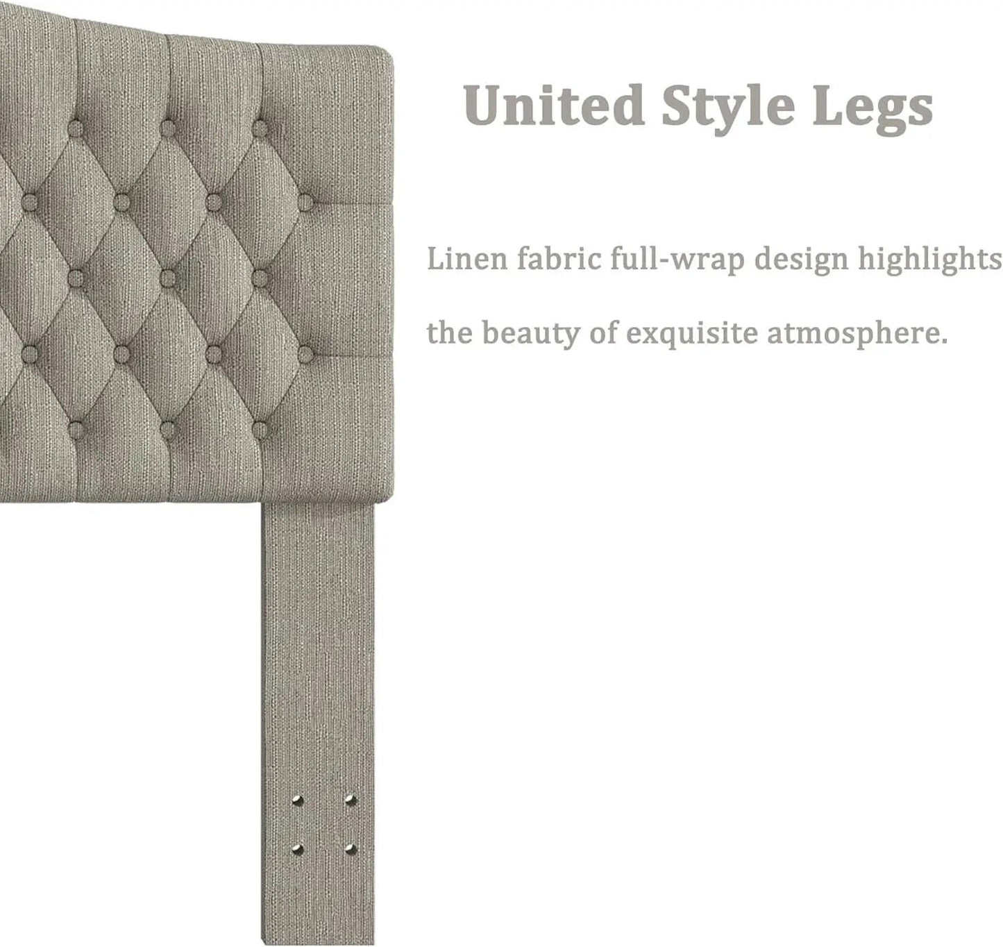 Upholstered King Headboard with Tufted Design and Legs from PriceLows™