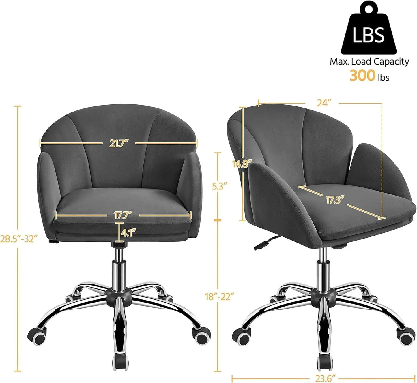 Dark Gray Desk Chair With Armrests For Home Office from PriceLows™