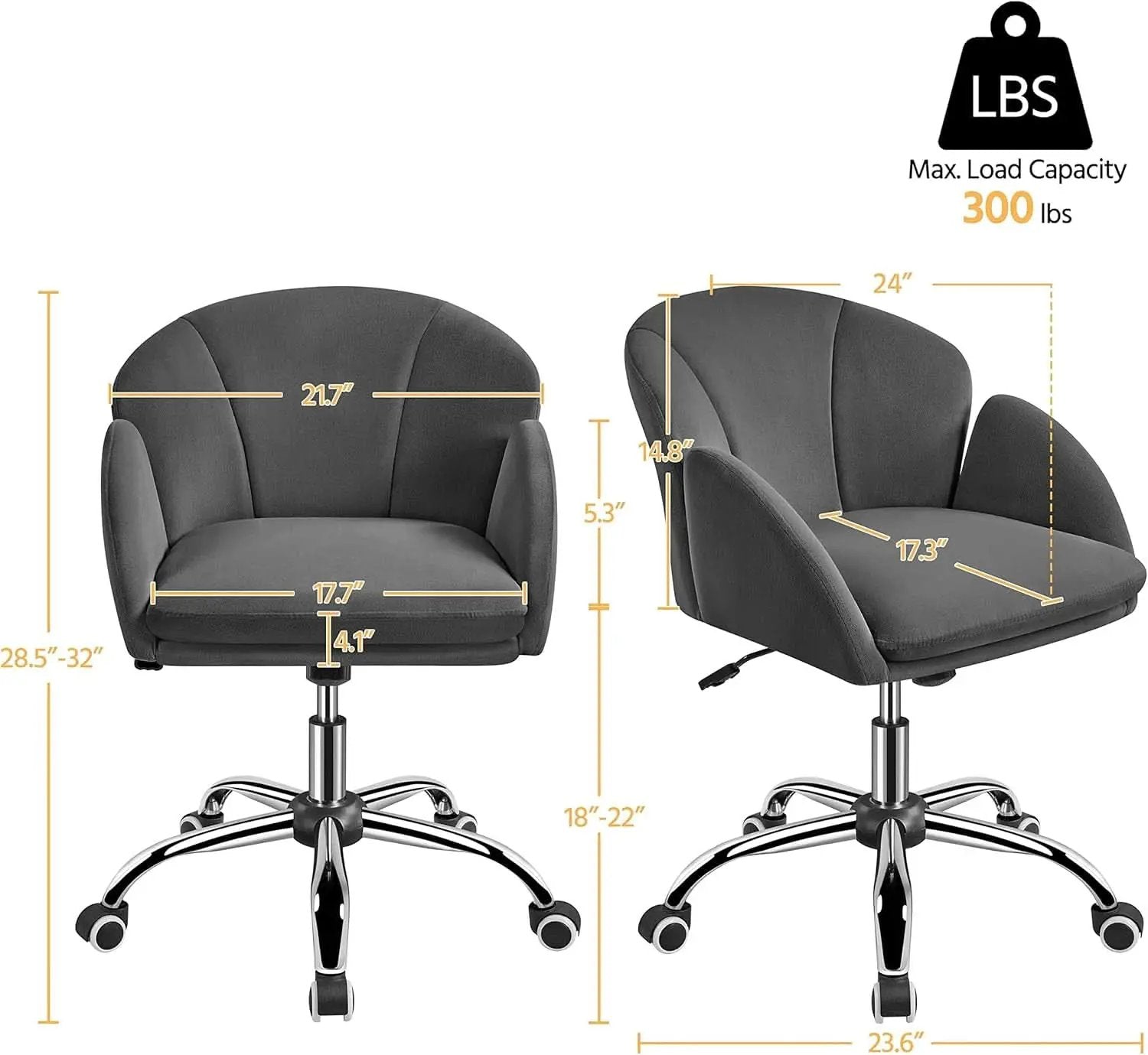 Dark Gray Desk Chair With Armrests For Home Office from PriceLows™