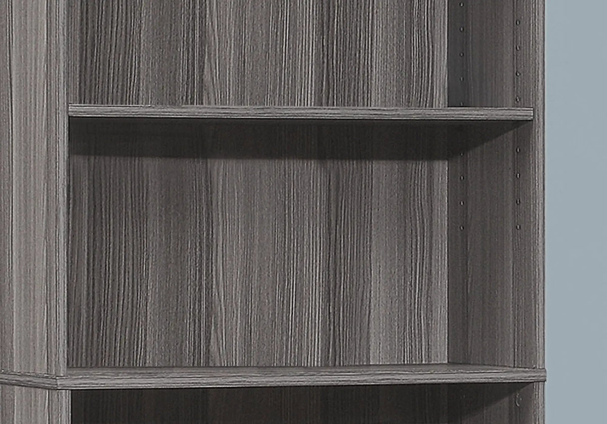 6 Tier Bookshelf | Transitional Style | 3 Adjustable Shelves | 71.25 Inch Height