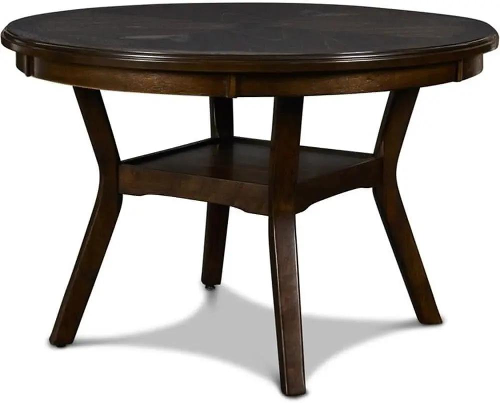 Elegant Solid Wood Circular Dining Set Cherry Brown from PriceLows™