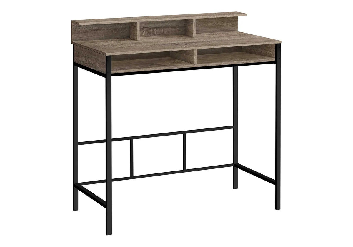 Standing Computer Desk | 47.5 Inch Height | Storage Shelves | Sturdy Metal Legs