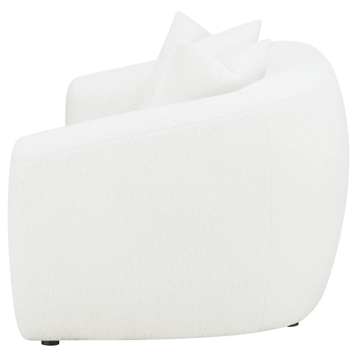 Isabella Faux Sheepskin Upholstered Loveseat | 68 x 42 x 32.5 in | Wood | Natural