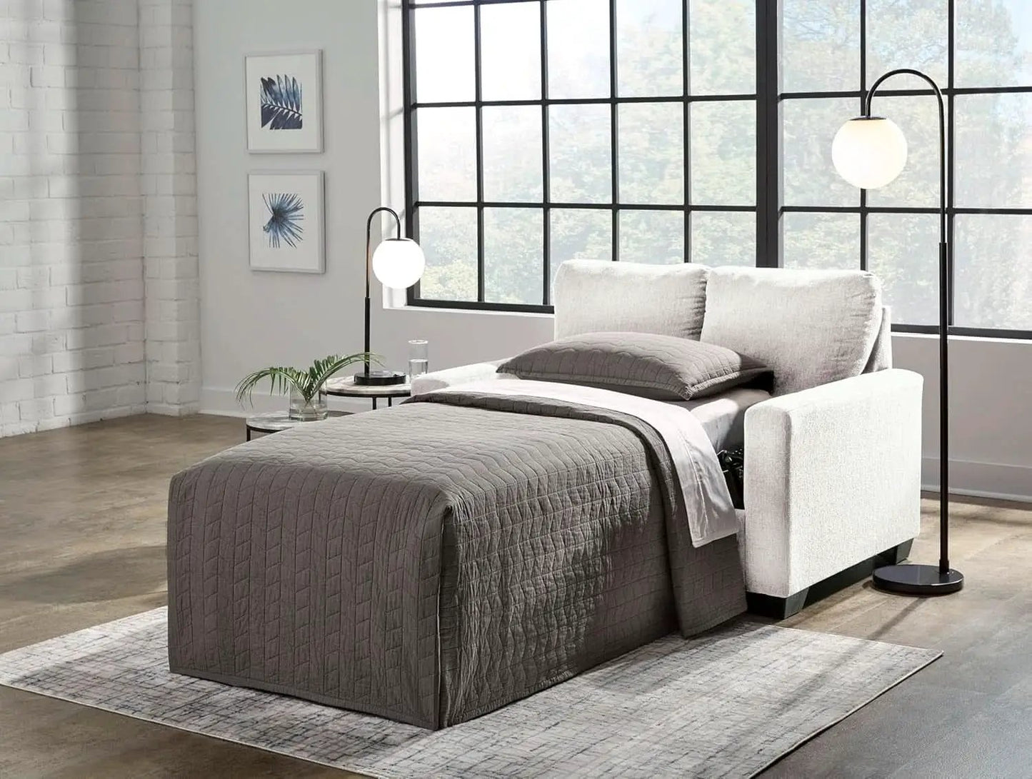 Twin White Premium Ultra Vision Memory Foam Sofa Sleeper from PriceLows™