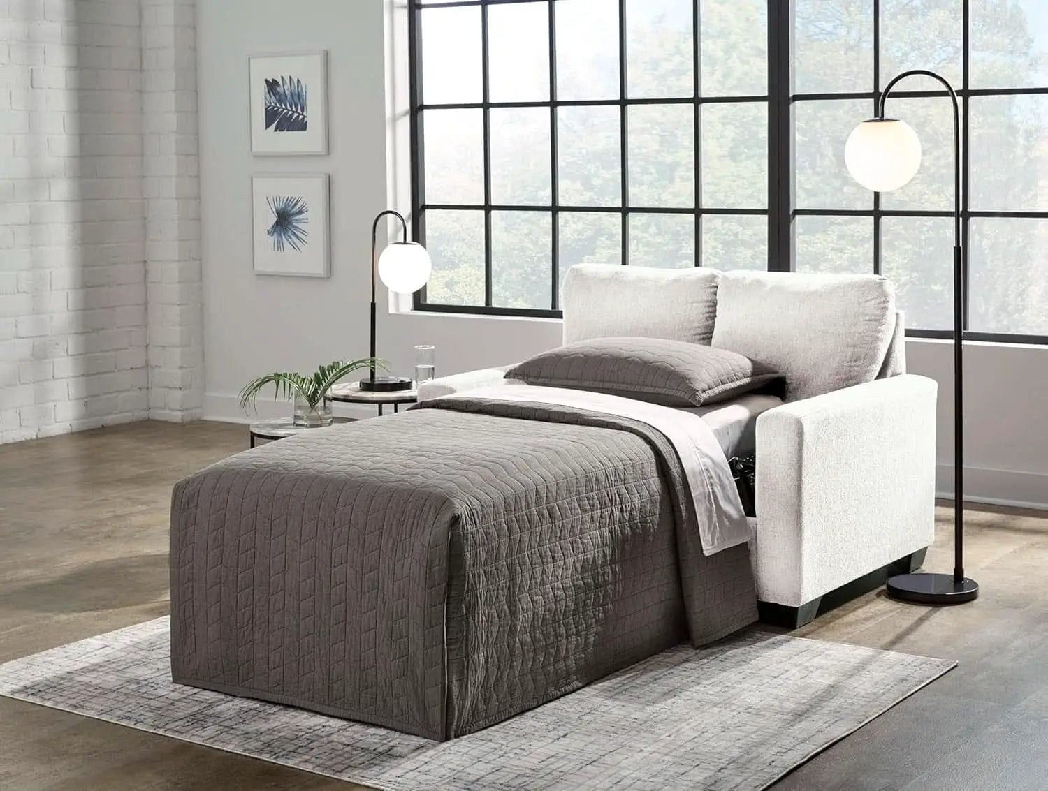 Twin White Premium Ultra Vision Memory Foam Sofa Sleeper from PriceLows™