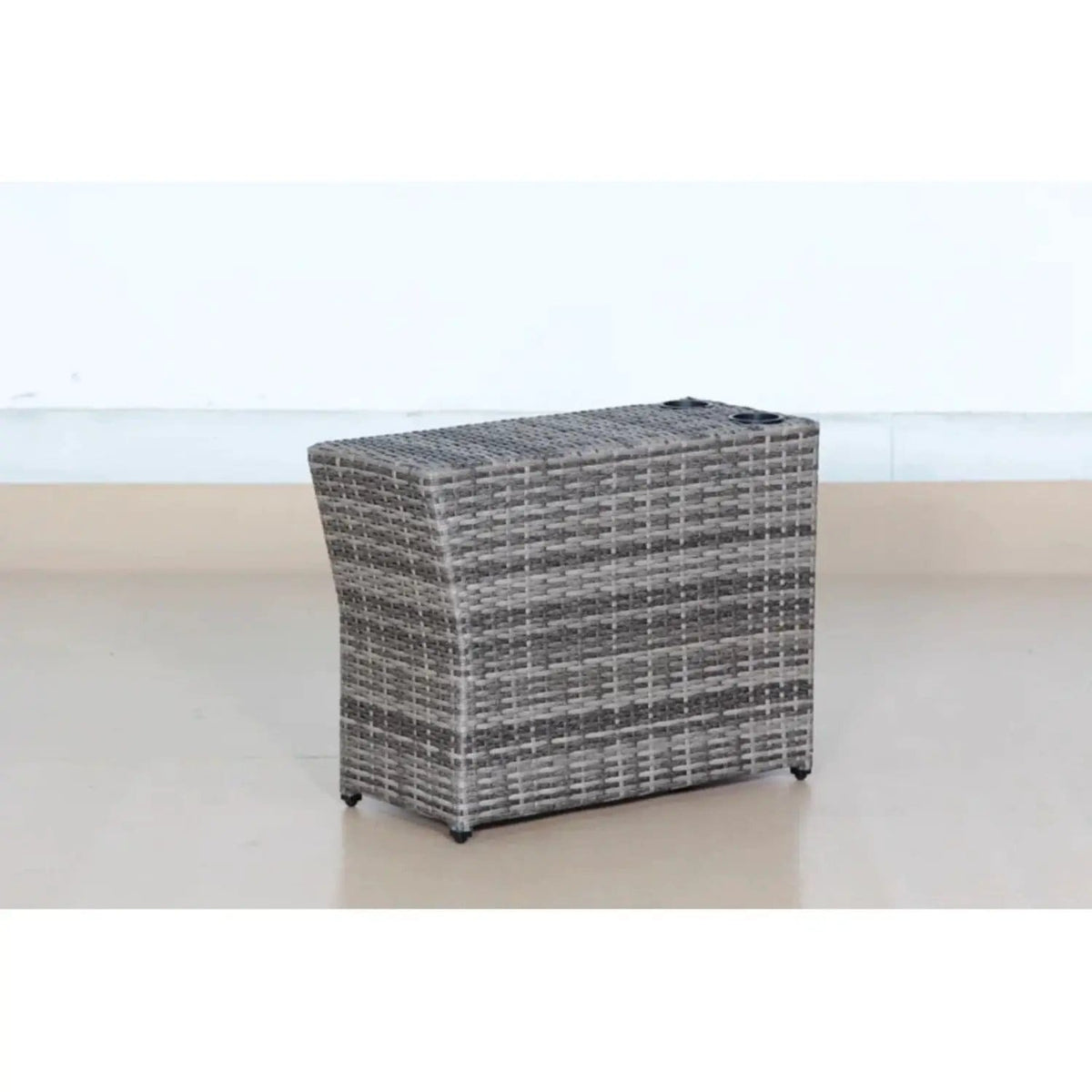 Shick Outdoor Side Table Gray Mix | 13 x 33 x 22 in | Wicker | Outdoor Living
