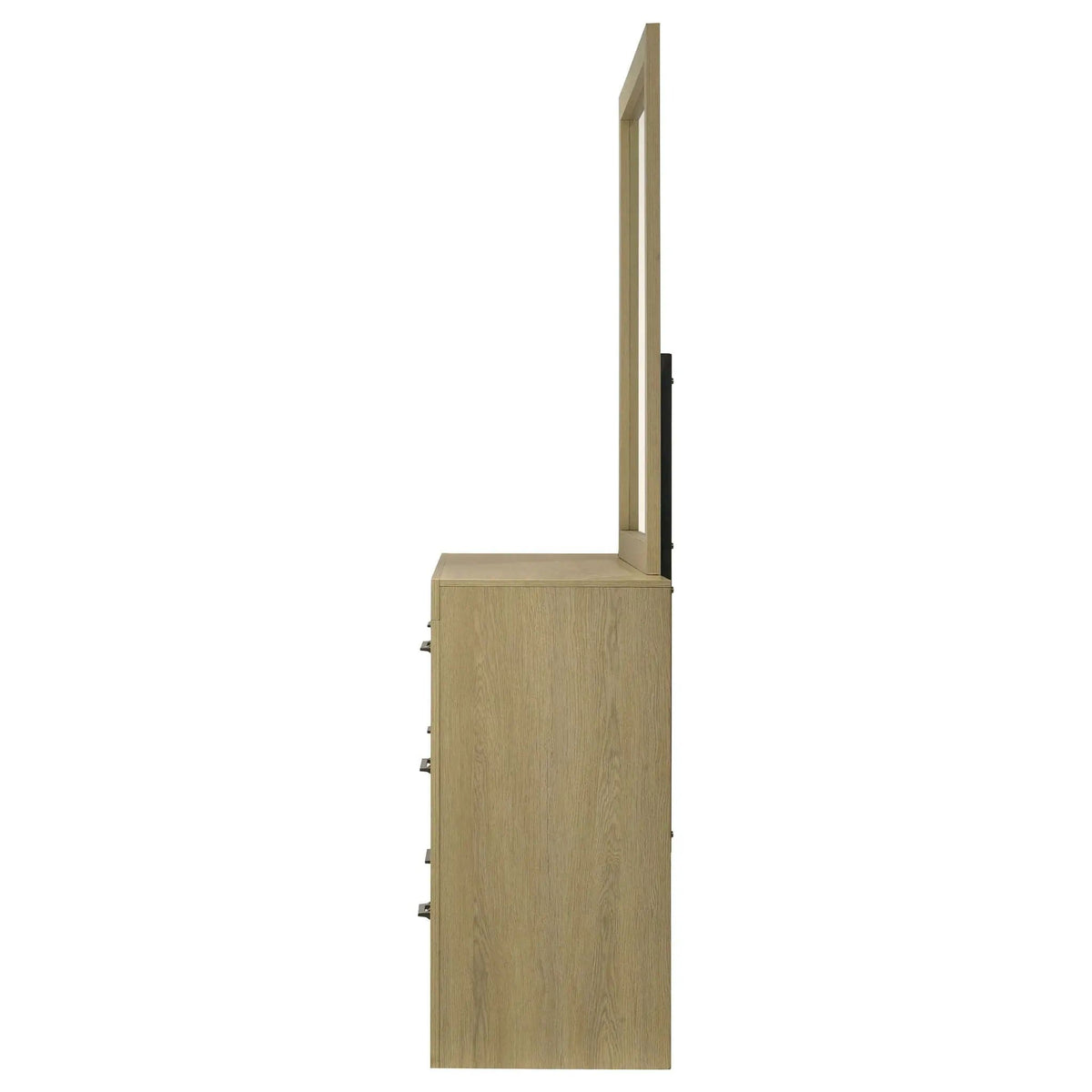 Hendricks 6-drawer Bedroom Dresser and Mirror | 60 x 16.75 x 73 in | Rubberwood & Engineered Wood | Light Oak
