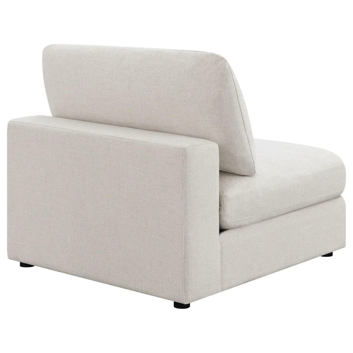 Serene Upholstered Armless Chair | 38 x 41 x 33 in | Linen & Polyester | Beige