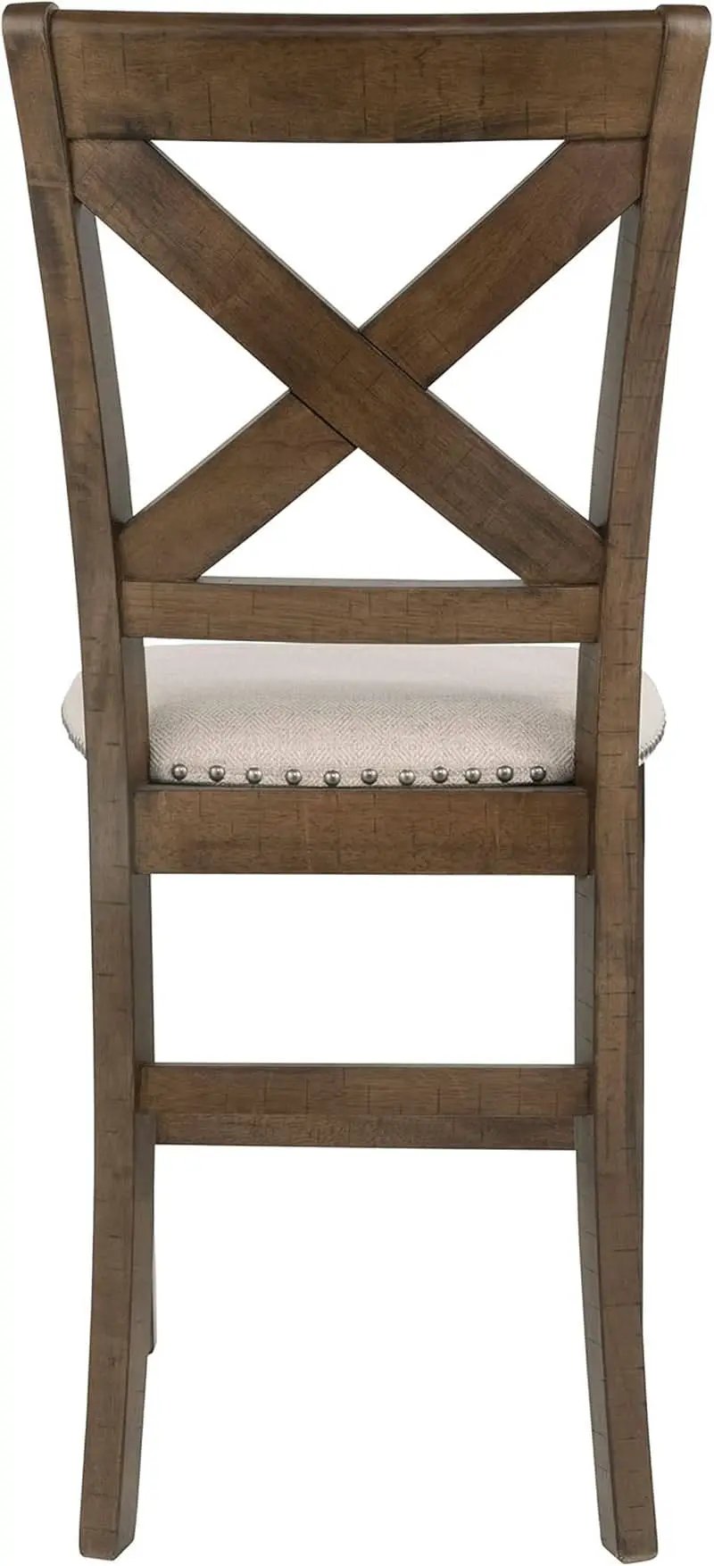 Moriville 24.5 Inch Upholstered Farmhouse Barstools Beige Brown Set of Two from PriceLows™