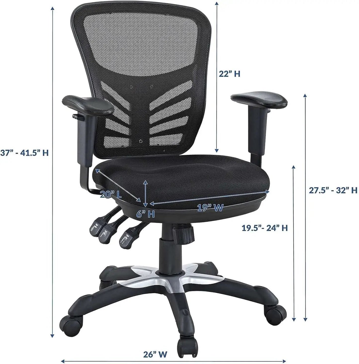 Articulate Ergonomic Mesh Office Chair Black Lumbar Support from PriceLows™